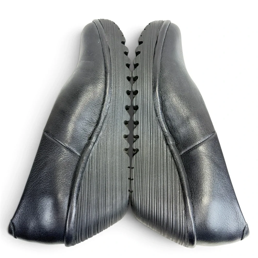 Fly London Yaz Black Leather Wedge Pumps Platform Shoes 500025149 EU 40 New